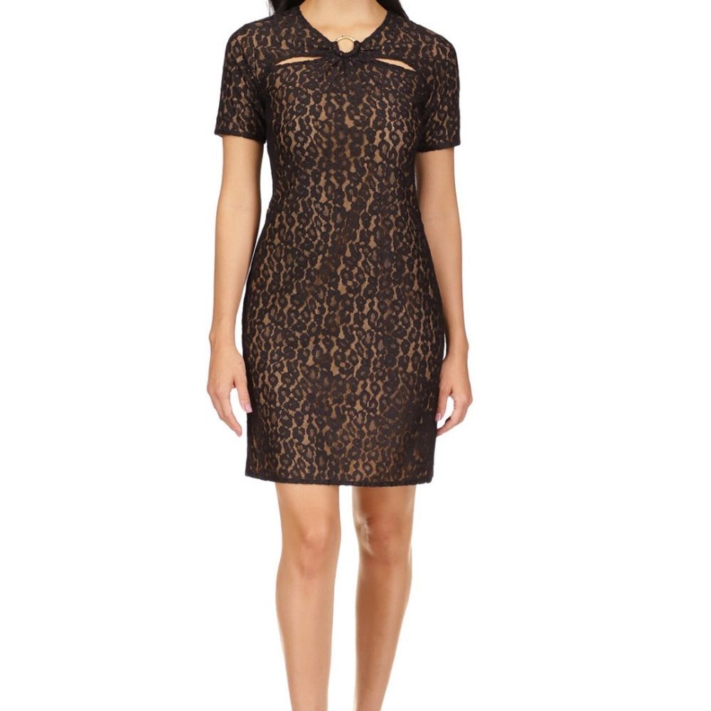 New Michael Kors Lace Ring Cutout Mini Dress Women’s Size Small